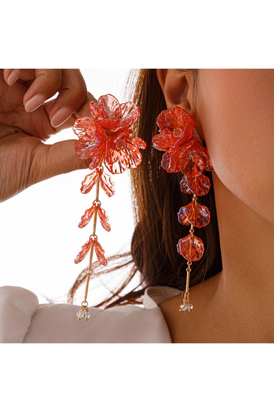 Choice أقراط أنيقة وساحرة من ساليركون بتصميم زهور الصدف للنساء، قلادة طويلة ب...