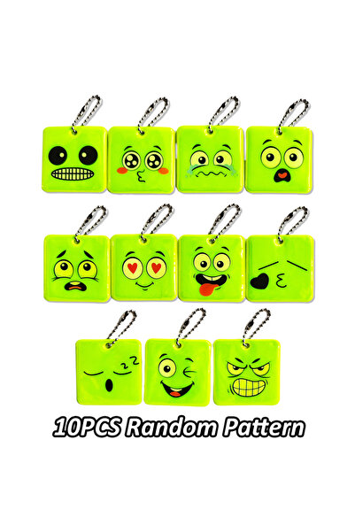 Choice 10PCS Random Style 10PCS Square Cute Expression Pendant Double Sided P...