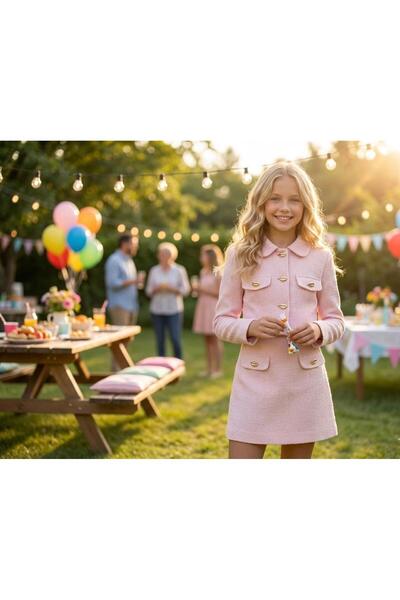 Hilal Akıncı Kids Комплект за момичета със златни копчета