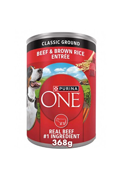Purina One Classic Ground Beef & Brown Rice Wet Dog Food Tender Beef & Nutritious Brown Rice!