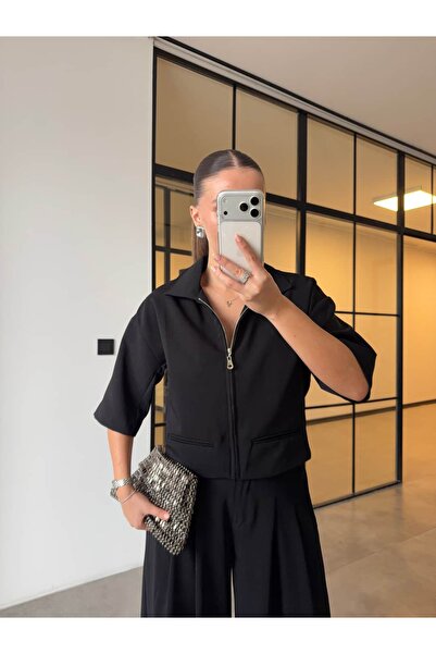BB Bensu Buyruk Half Sleeve Jacket with Zipper