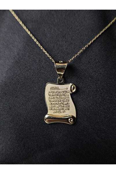 Altınkesesi 14 Ayar Altın Kolye Ucu Ayetel Kürsi Dua Kolye Ucu