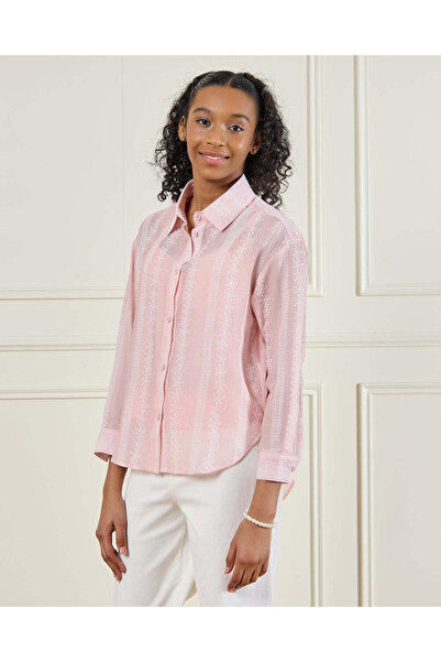 REDTAG Senior Girls Pink Puff Print Shirts