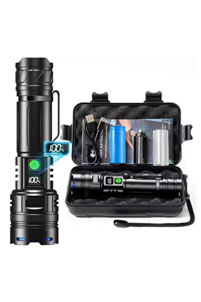 Choice حزمة B مصباح يدوي LED قوي 1000000 لومن عالي السطوع قابل لإعادة الشحن م...