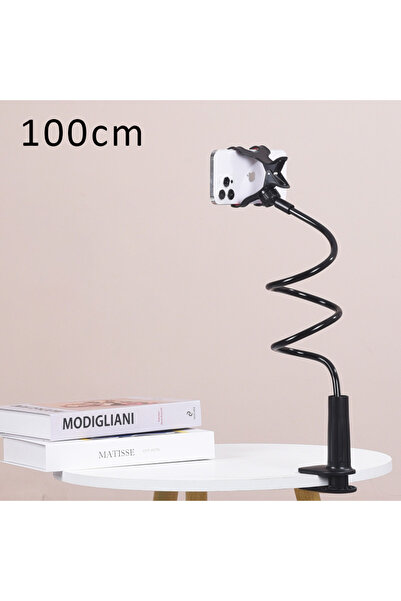 Choice 100cm Black 360 Clip Mobile Phone Holder Stand Portable Flexible Lazy Bed Desktop Bracket Desk Mount