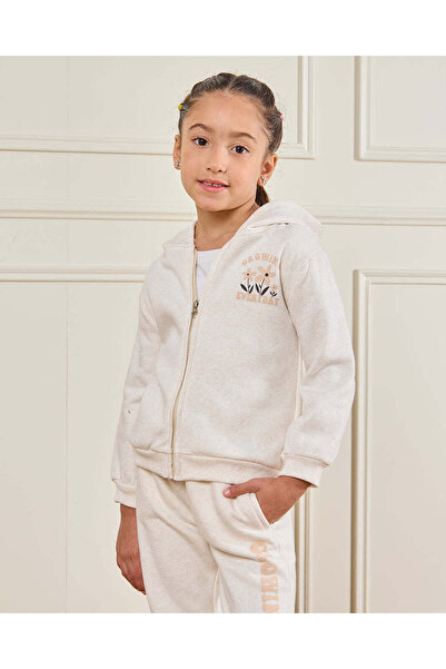 REDTAG Girls White Printed Sweatshirt