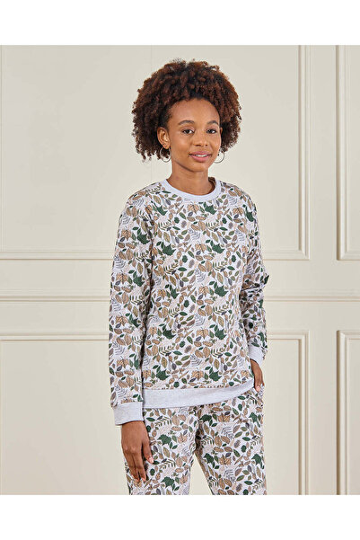 REDTAG Senior Girls White Printed Sweatshirt