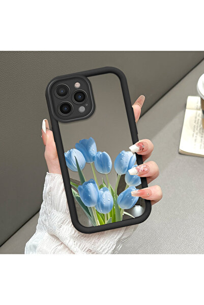 ucuc غطاء حماية للكاميرا متوافق مع آيفون 15 برو ماكس، بنمط زهرة التوليب الأني...