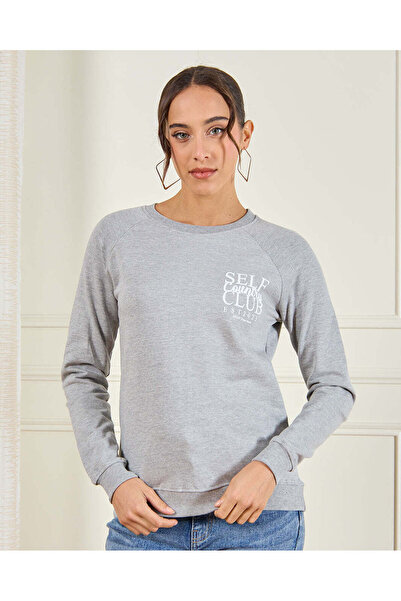 REDTAG Women Grey Active Sweatshirt