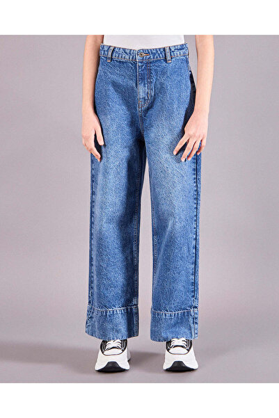 REDTAG Senior Girls Blue Wide leg Jeans