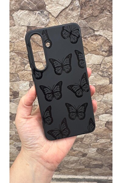 Vip Case Samsung Galaxy S25 Fe Compatible Black Butterfly Patterned Silicone ...