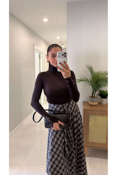 BİRCANÇİL Dlvin Wessy Dark Brown Turtleneck Knitwear