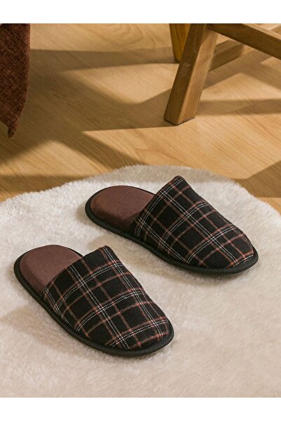 LC Waikiki Plaid Patterned Men's House Slippers