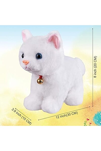 Arabest قطة بيضاء محشوة، لعبة قطة روبوتية تفاعلية، قطط روبوتية تنبح و تموء، ت...