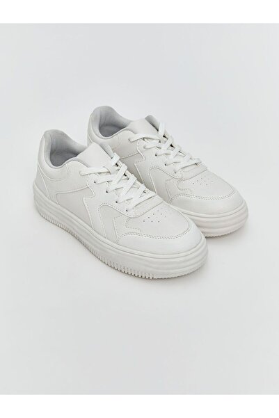 LC Waikiki Lcw Steps White Leather-Look Women's Sports Shoes