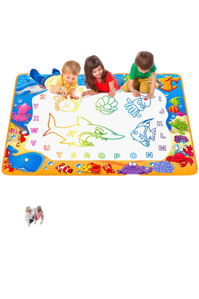 Arabest Toddler Toys Water Doodle Mat: 100 X 70 Inch Mess Free Coloring & Drawing Instant Drying Mat - Kids