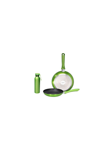 Tognana Shiny Green Cookware & Eco Bottle Set – 3 Pieces
