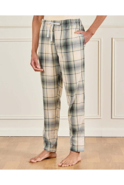 REDTAG Men Beige Checkered Pyjama Bottom