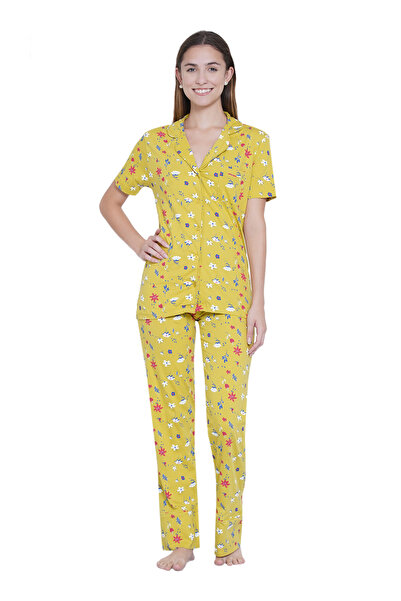 LAUREN SMITH Women's Pajama Set Half Sleeve Top with pants 2 Piece Sleepwear ...