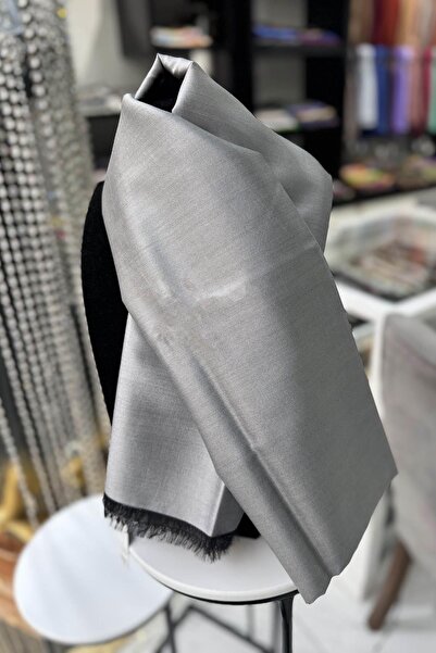 ipekevi Tasselless Double-Sided Shawl 00927A Silver