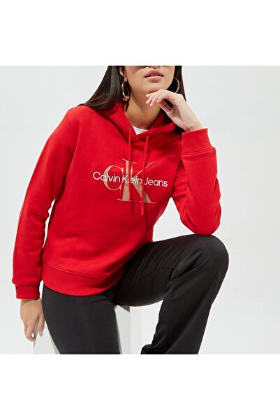 Calvin Klein Hanorac roșu pentru femei Iconic Monologue
