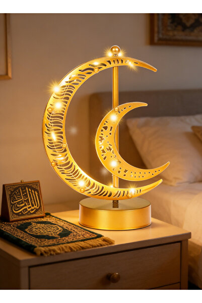 Pomefar Ramadan Lights, Moon Shape Table Light, LED Nightstand Desk Lamp for ...