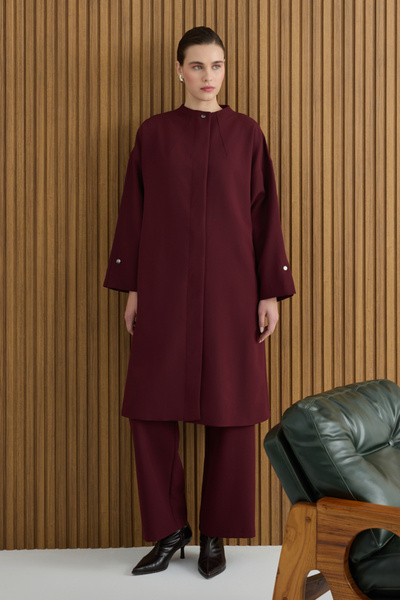 Aker Burgundy Rayon Viscose Trousers