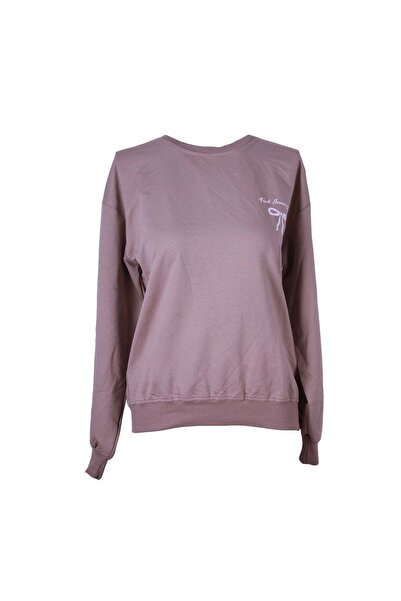 trender Kurdele O Neck 2 Thread Stone Women's Sweatshirt 26Ydt1000035