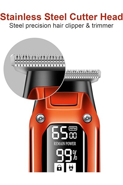 Kemier KEMIE KM-658 Professional Hair Clipper, Digital LCD Display, 500mAh Battery