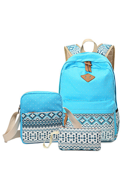 Arabest Canvas Print Backpack Cute Teen Backpacks for Girls School Bag with Lunch Bag