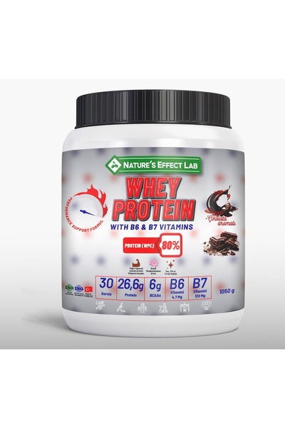 Natures Effect Lab Whey Protein(WPC %80) -Vitamin B6&B7 Takviyeli -Enzim Dest...