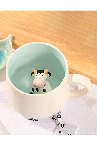 PALTO TASARIM İnek Figürlü (İçi Figürlü) - Hediye Seramik Kupa