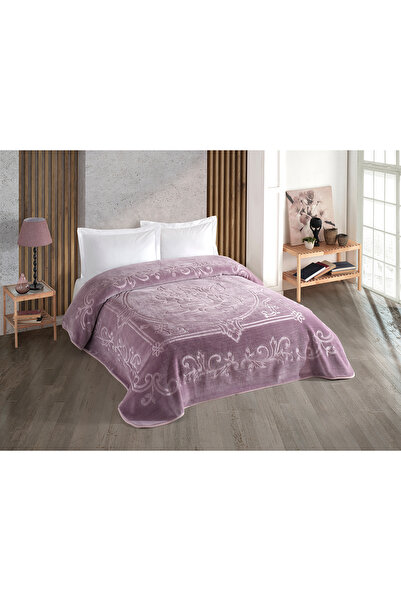 Bella Home Crystal Double Solid Color Blanket - 220X240 cm - Lilac with Original Box