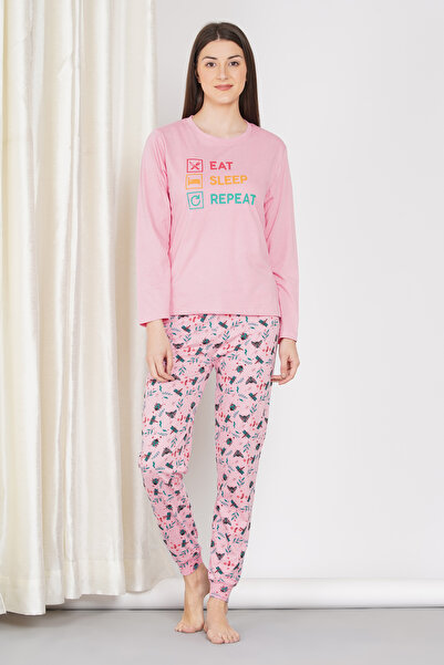 LAUREN SMITH Women's Pajama Set Full Sleeve Top with pants 2 Piece Sleepwear Cotton Ladies Soft Pjs Lounge Set