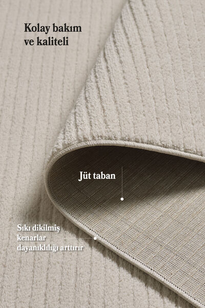 GUAJ HALI Yumuşak Dokulu Antialerjik Bej Jüt Taban Halı, Kilim, Yolluk, Salon...