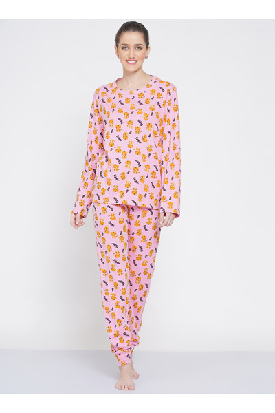 LAUREN SMITH Women's Pajama Set Full Sleeve Top with pants 2 Piece Sleepwear Cotton Ladies Soft Pjs Lounge Set