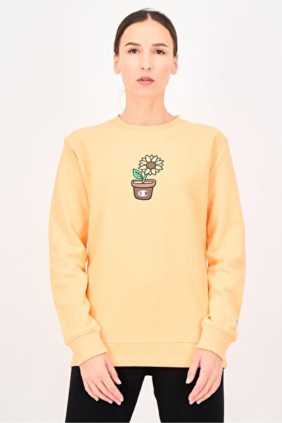 Champion Women Sportswear Fit Long Sleeve Outdoor Sweatshirt, Orange