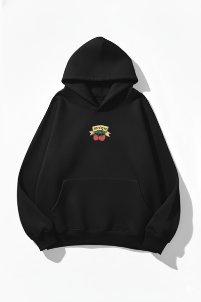 uyguntarz Hanorac unisex cu textura moale Review Cherry cu imprimeu Design su...