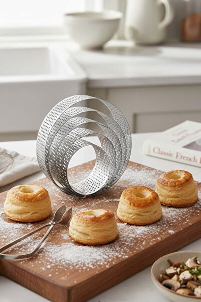 PASTRY PLANET Metal Volovan Set & Tart Mold Set (Height 5 cm)