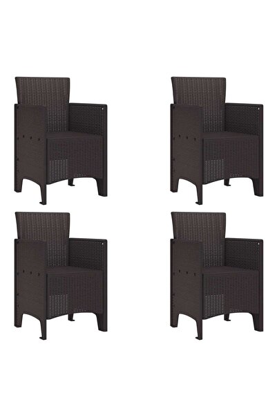 vidaxl Garden Chair 4 pcs Brown 53 x 49 x 85 cm Polypropylene