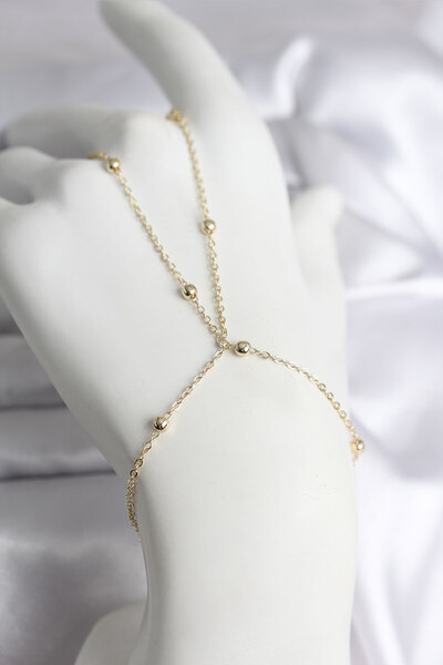 STİLLOVE 316L Steel Gold Color Ball Chain Model Women's Necklace