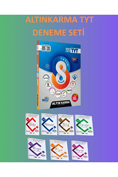 Altın Karma Yayınları Tyt 8'li Deneme Seti + Hapbilgi Tyt Kitap Seti Hediyeli