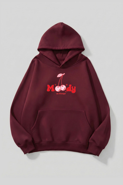 uyguntarz Φούτερ με κουκούλα Unisex με μαλακή υφή Moody Cheery με τύπωμα Desi...