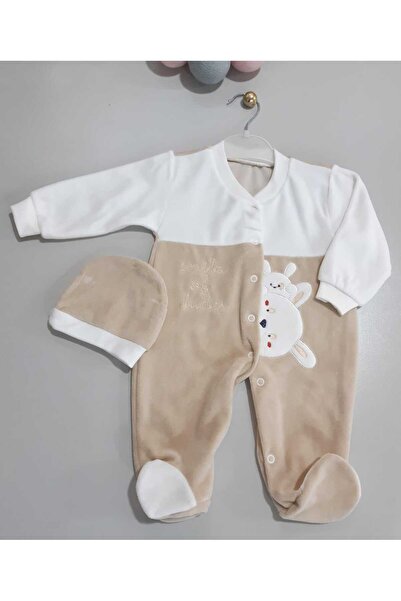 Sönmez Baby Hello Dudes Velvet Jumpsuit and Hat Double Baby Set