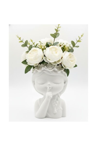 OEM 3D Printed Decorative Vase Girl with Flowers