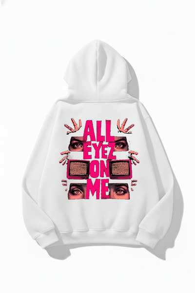 uyguntarz Hanorac unisex cu textura moale All Eyez Me cu imprimeu Design supr...