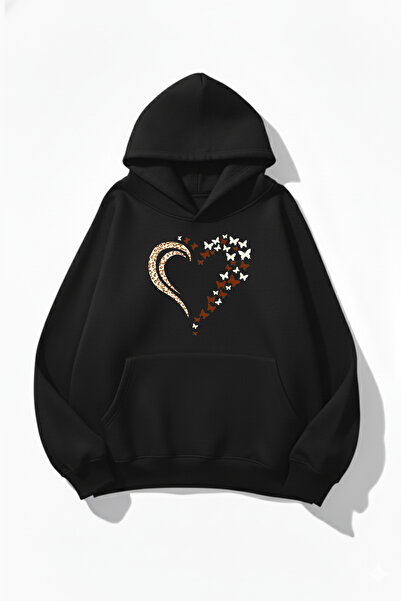 uyguntarz Hanorac unisex cu textura moale, fluture, leopard, inimă, cu imprim...