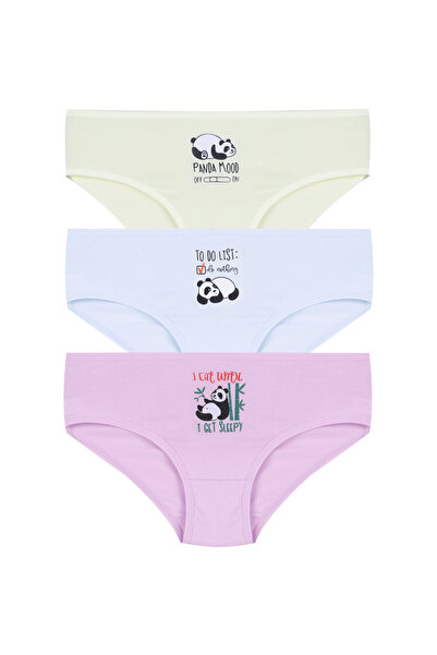 koza iç giyim Girl's 3-Piece Cute Mouse Patterned Slip