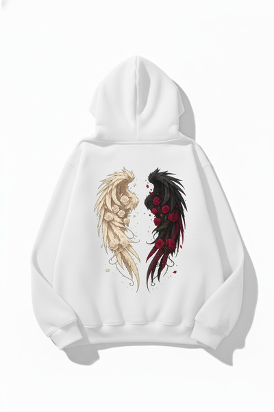 uyguntarz Φούτερ με κουκούλα Unisex με μαλακή υφή Rose Wing με τύπωμα Design ...