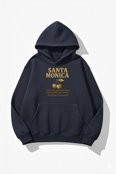 uyguntarz Hanorac unisex cu textura moale Santa Monica cu imprimeu Design sup...